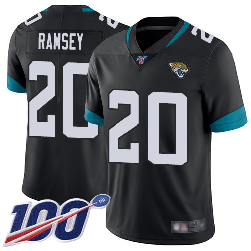 Jacksonville Jaguars 20 Jalen Ramsey Black Team Color Youth Stitched NFL 100th Season Vapor Limited Jersey
